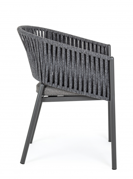 Scaun Florencia, Aluminiu, Negru, 60x60x80 cm [5]