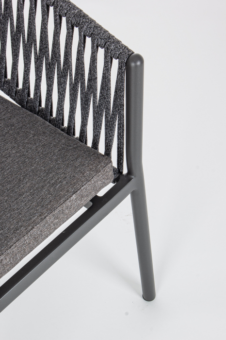 Scaun Florencia, Aluminiu, Negru, 60x60x80 cm [2]