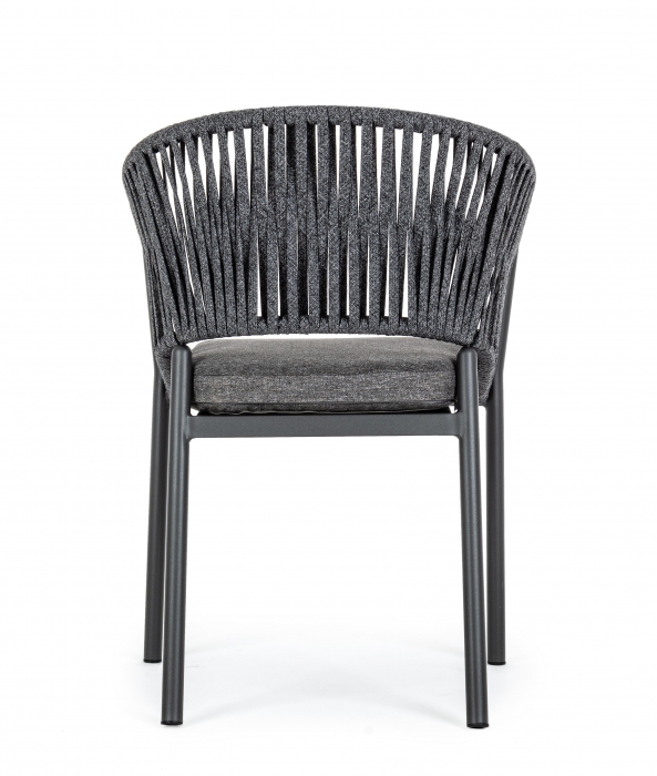 Scaun Florencia, Aluminiu, Negru, 60x60x80 cm [4]