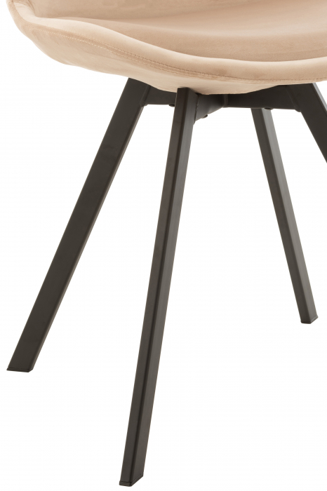 Scaun Helene, Textil/Metal, Bej/Negru, 55x49x84 cm [2]