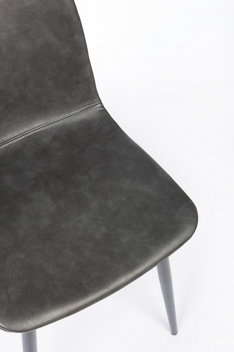 Scaun Kyra, Otel/Piele sintetica, Negru, 44x50x80 cm [5]