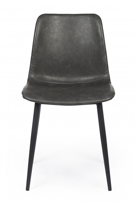 Scaun Kyra, Otel/Piele sintetica, Negru, 44x50x80 cm [2]