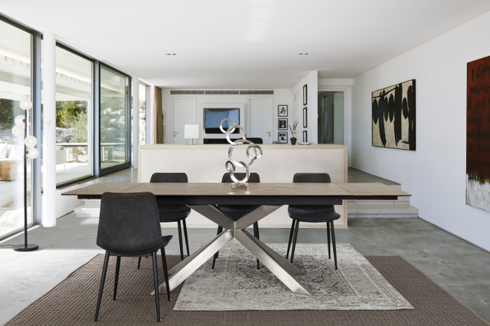 Scaun Kyra, Otel/Piele sintetica, Negru, 44x50x80 cm [6]