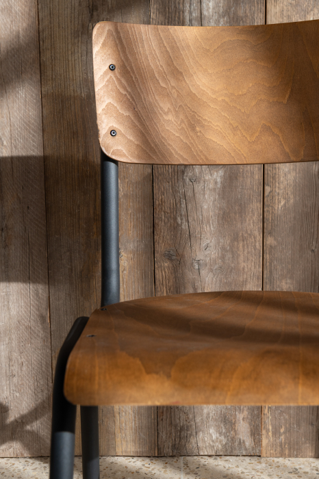 Scaun, Lemn/Metal Negru [8]