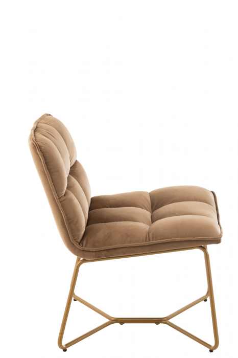 Scaun Lisa, Textil/Metal, Maro, 69.5x67x76.5 cm [6]