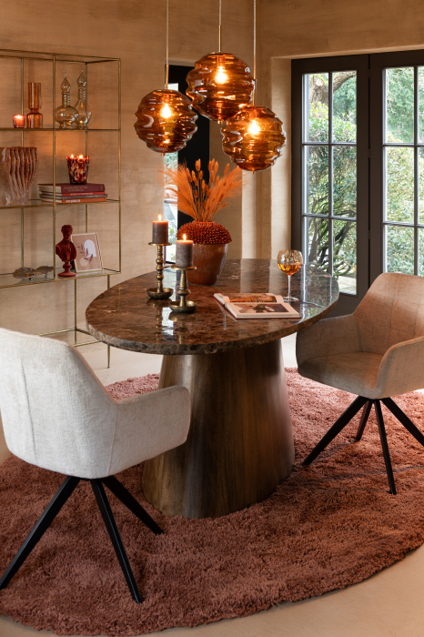 Scaun rotativ Louna, Fier/Acrilic, Bej [9]