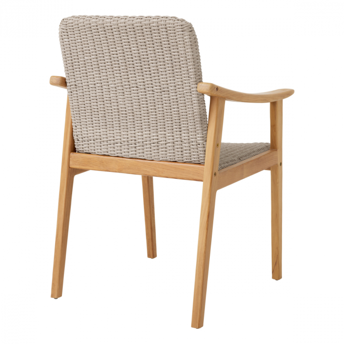 Scaun pentru exterior, Honolulu tec natur, Dims: W. 58.5 | D. 62 | H. 89 | SD. 49.5 | SH. 45.5 | AH. 65 (CM) [5]