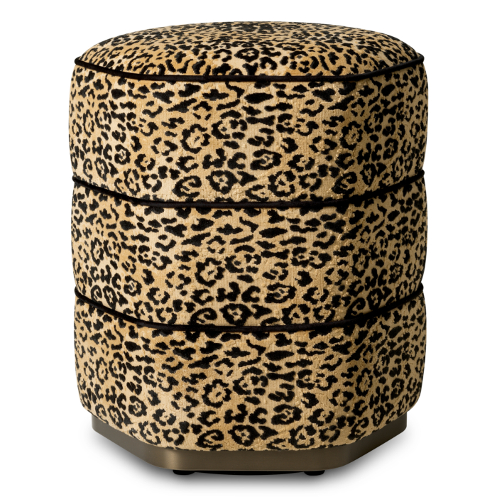 Scaun Roosevelt cu finisaj bronz Bernard leopard camel |W. 46 | D. 43 | H. 54 cm [3]