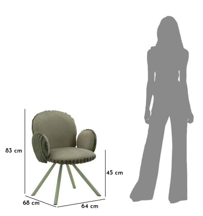 Scaun Stockholm -b- verde set de 2 buc. cm 64x68x83 (inaltime sezut cm 45) [11]