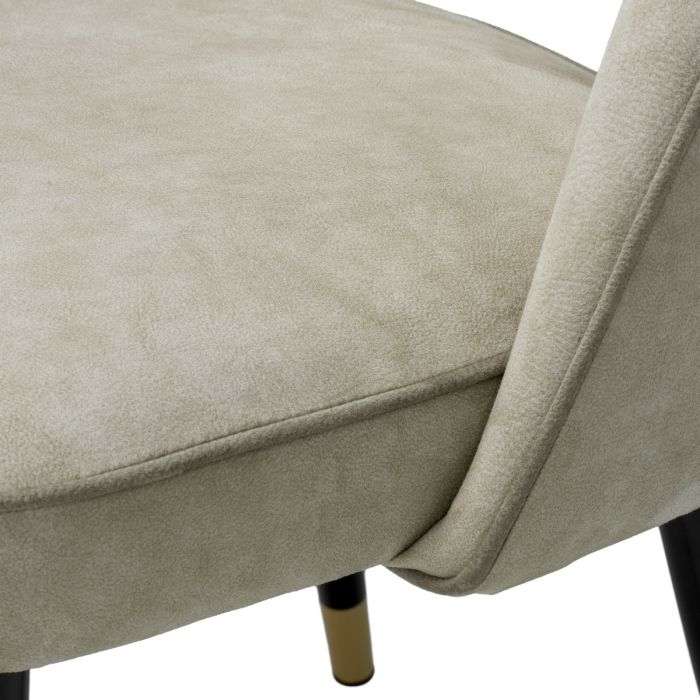 Scaune dining, Cliff, textil Mayer silver | picioare cu finisaj negru și alamă, W. 53 | D. 56 | H. 84 | SD. 42 | SH. 51.5 cm, set de 2 [7]