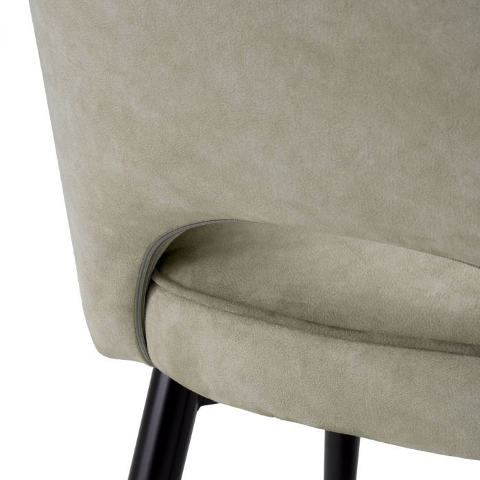 Scaune dining, Cliff, textil Mayer silver | picioare cu finisaj negru și alamă, W. 53 | D. 56 | H. 84 | SD. 42 | SH. 51.5 cm, set de 2 [8]