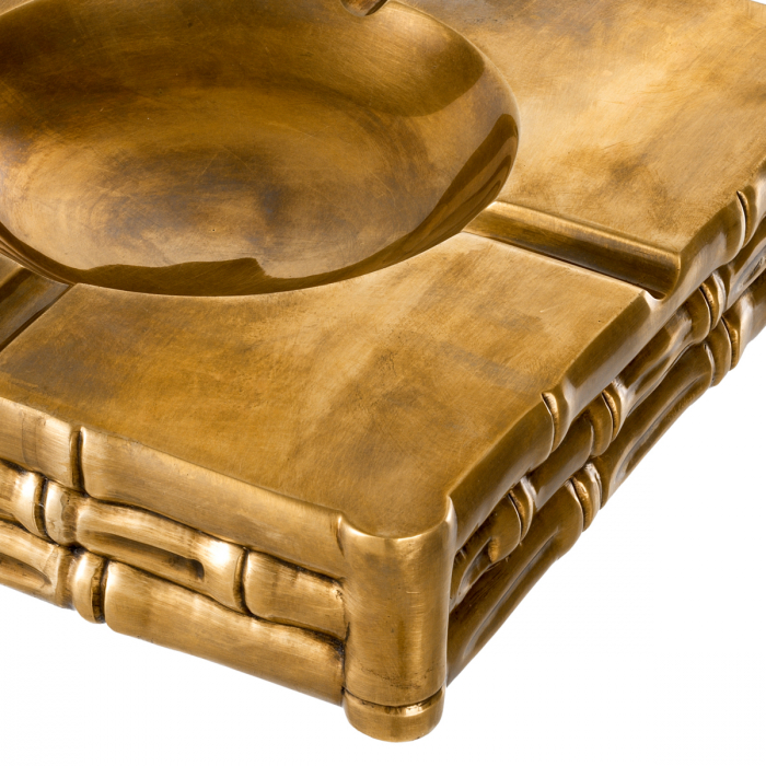 Scrumieră Bamboo, finisaj din alamă cu aspect vintage, Dims: L. 22.5 | W. 22.5 | H. 5.5 (CM) [3]