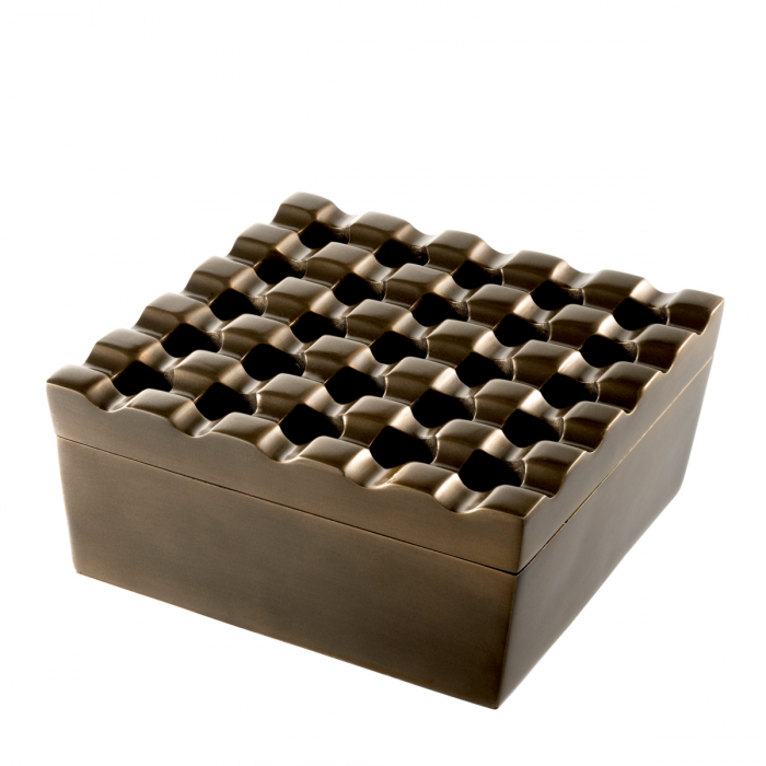 Scrumieră Deluxe, finisaj din alamă cu aspect vintage, L. 20 | W. 20 | H. 9 cm [4]