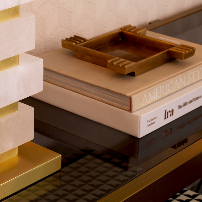 Scrumieră Mack, finisaj din alamă cu aspect vintage, Dims: L. 17 | W. 17 | H. 3 (CM) [2]