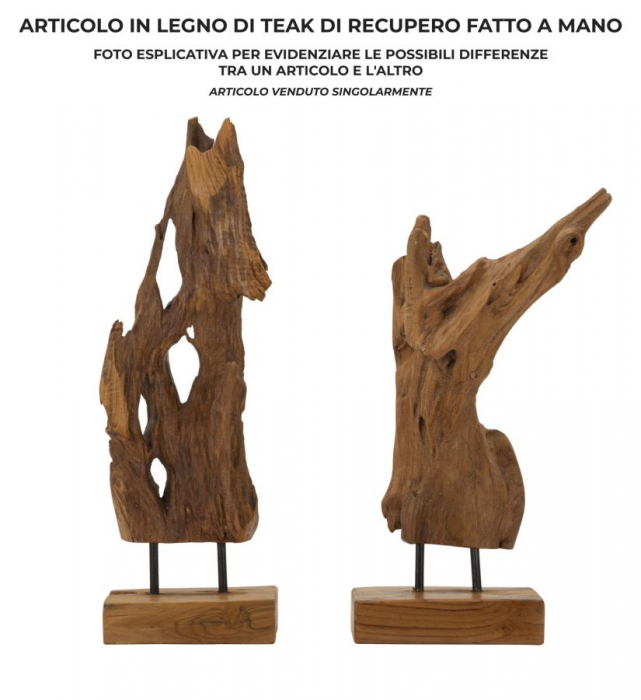 Sculptură, Akar din tec reciclat 18x13x55 cm (piesa unica) [7]