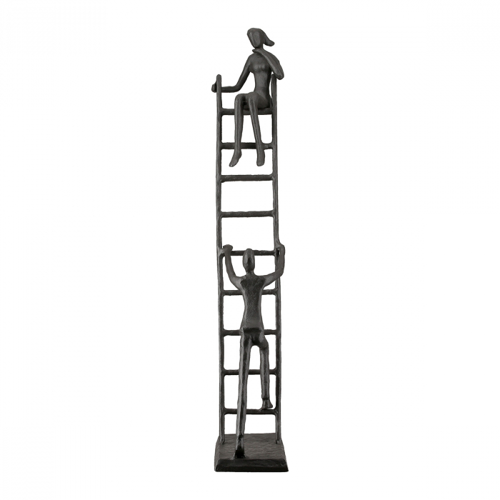 Sculptură, Așteptări, Motiv cuplu, scară, Fier, maro închis, PU 2, L. 5,5 cm, L. 17 cm, H. 33,5 cm [3]