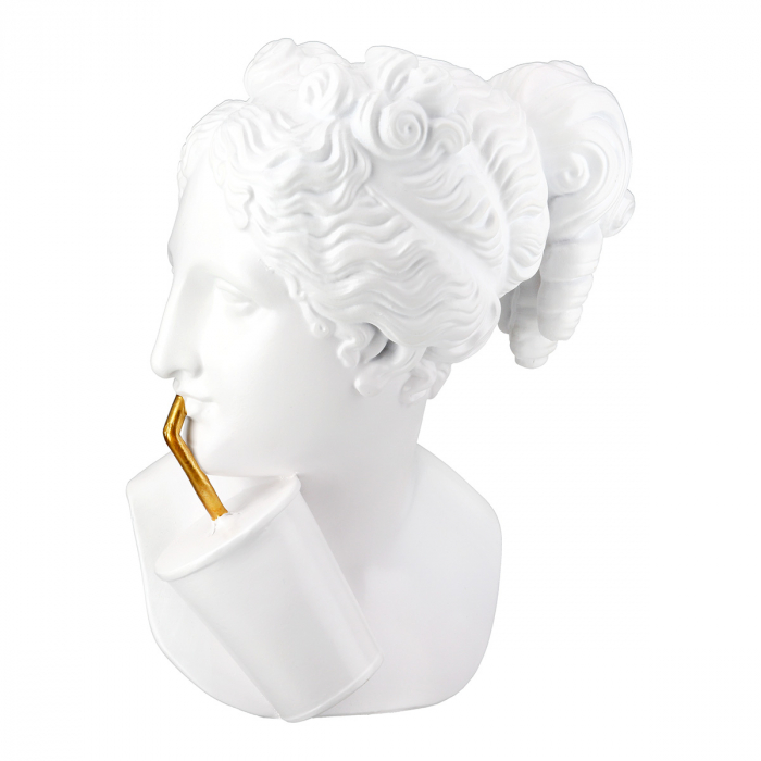 Sculptură, Bust, Doamna, Poly, alb, PU 2, L. 16 cm, L. 13 cm, H. 20 cm [2]