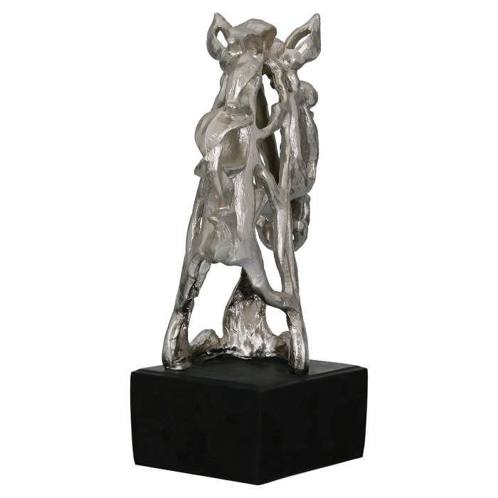 Sculptură, Cal, Cheval, Polirășină, argintiu, PU 1, L. 15 cm, L. 31 cm, H. 39,5 cm [3]
