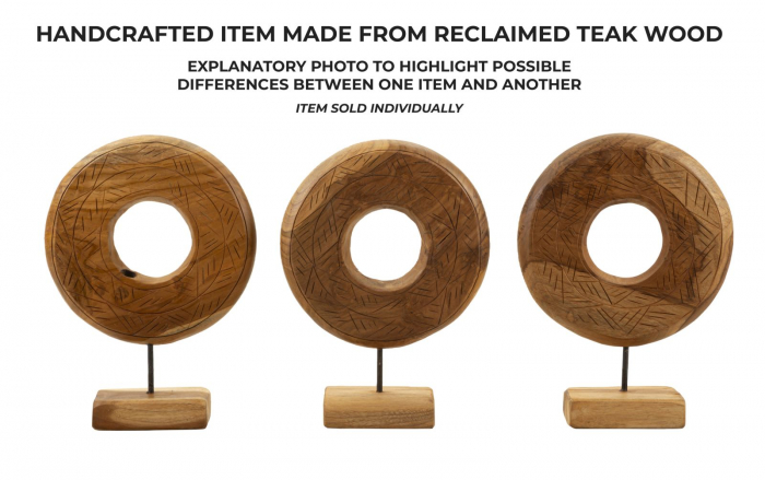 Sculptură, DORAT din tec reciclat 28x10x38 cm (piesa unica) [8]