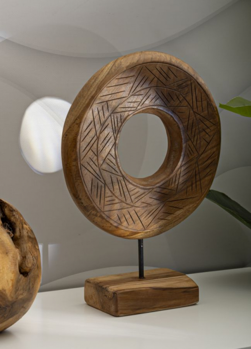 Sculptură, DORAT din tec reciclat 28x10x38 cm (piesa unica) [9]