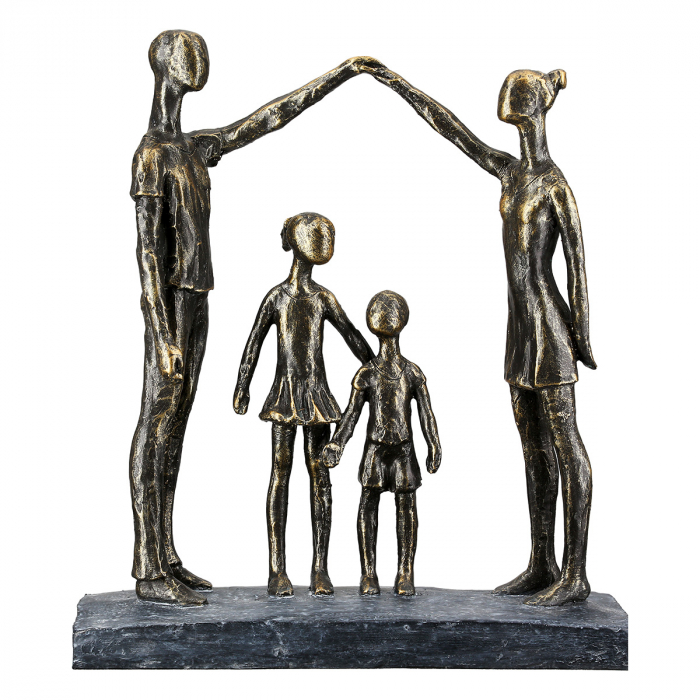 Sculptură, Familie, Mâini ocrotitoare, Polirășină, bronz, PU 1, L. 8,5 cm, L. 26 cm, H. 30 cm [3]