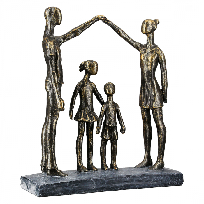 Sculptură, Familie, Mâini ocrotitoare, Polirășină, bronz, PU 1, L. 8,5 cm, L. 26 cm, H. 30 cm [2]