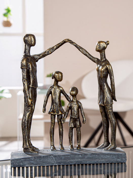 Sculptură, Familie, Mâini ocrotitoare, Polirășină, bronz, PU 1, L. 8,5 cm, L. 26 cm, H. 30 cm [5]