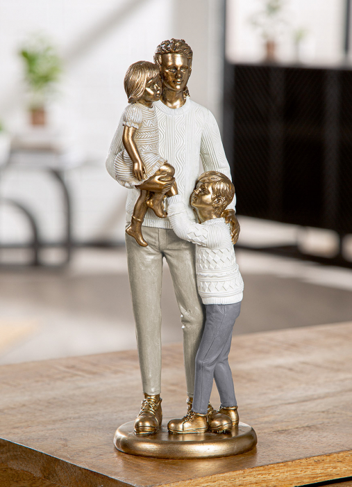 Sculptură, Familie, Rășină sintetică, auriu, PU 2, L. 8 cm, l. 9 cm, H 26 cm [5]