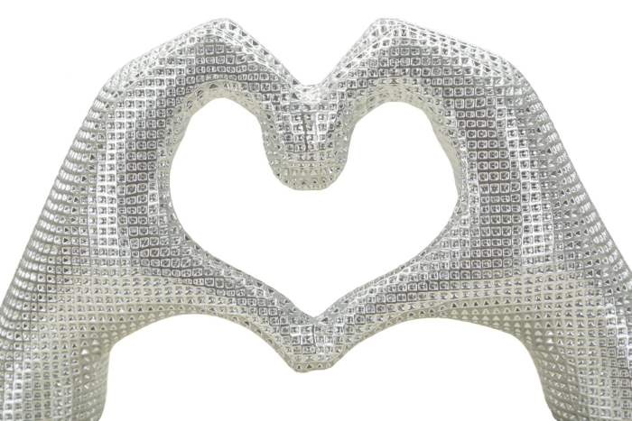 Sculptura inima, argintiu cm 25x7,5x13,5 [4]