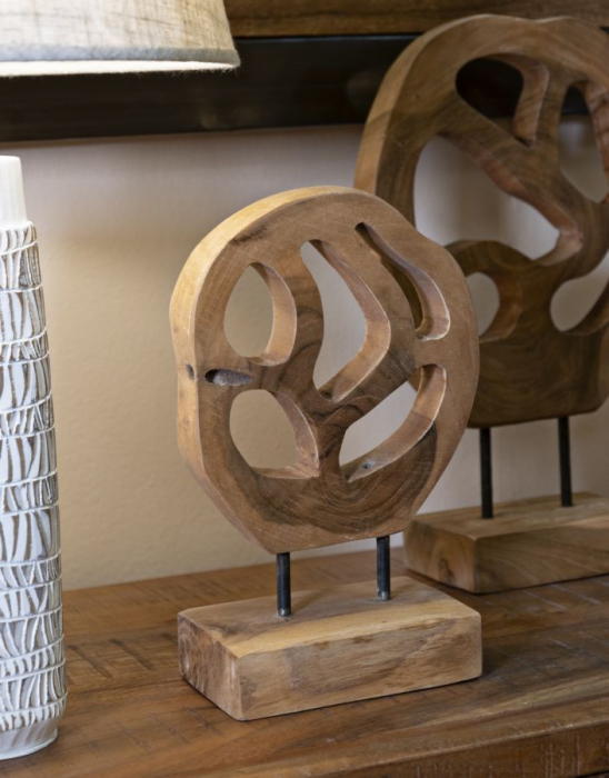 Sculptură, Lubang din tec reciclat 18x10x27 cm (piesa unica) [9]