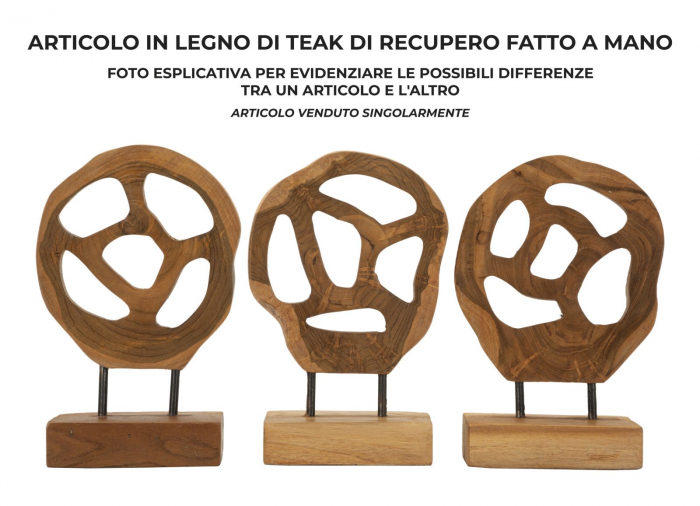 Sculptură, Lubang din tec reciclat 18x10x27 cm (piesa unica) [7]