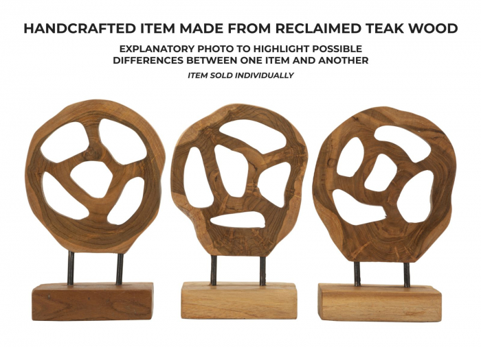 Sculptură, Lubang din tec reciclat 18x10x27 cm (piesa unica) [8]