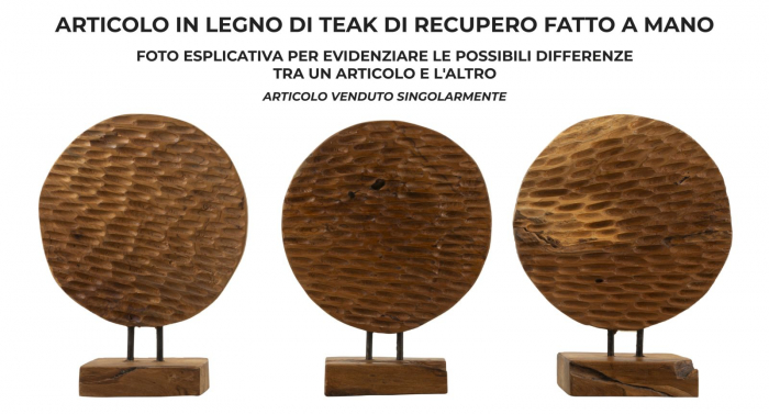 Sculptură, MONEDA din tec reciclat 30x15,5x40 cm (piesa unica) [6]