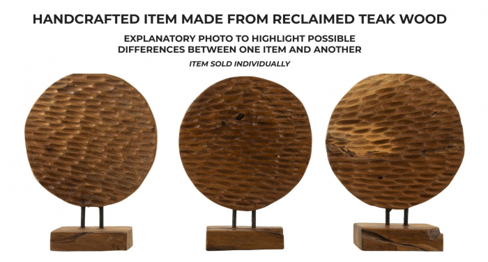 Sculptură, MONEDA din tec reciclat 30x15,5x40 cm (piesa unica) [7]