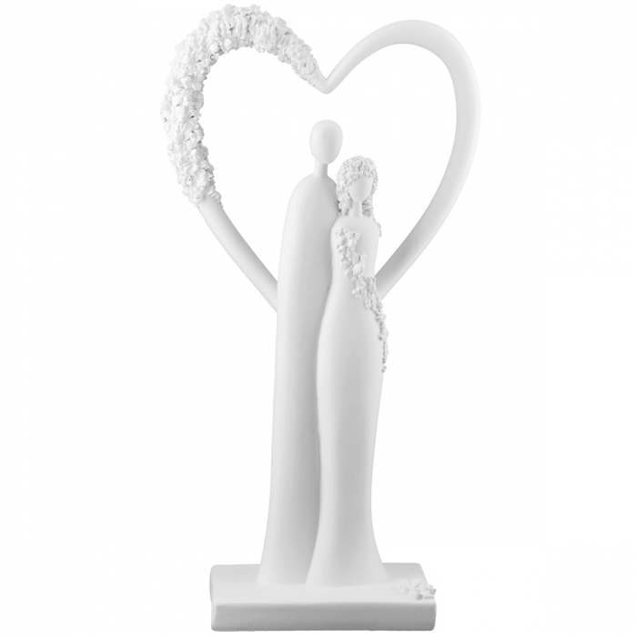 Sculptură, Pereche, Motiv floral, Rășină sintetică, alb, PU 2, L. 7 cm, L. 16 cm, H 30 cm [2]