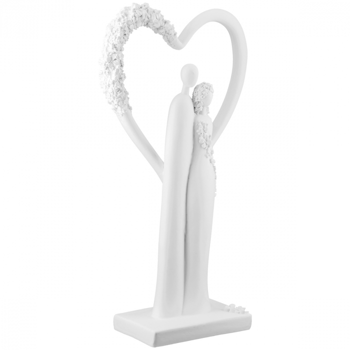 Sculptură, Pereche, Motiv floral, Rășină sintetică, alb, PU 2, L. 7 cm, L. 16 cm, H 30 cm [3]