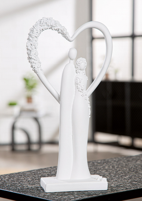 Sculptură, Pereche, Motiv floral, Rășină sintetică, alb, PU 2, L. 7 cm, L. 16 cm, H 30 cm [5]