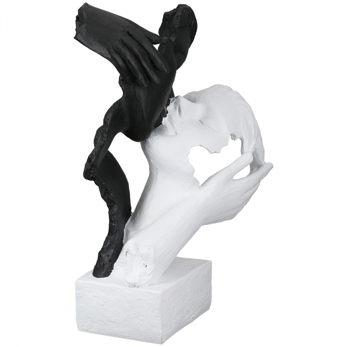 Sculptură, Pereche, Rășină sintetică, negru, alb, PU 2, L. 12 cm, L. 17 cm, H 27 cm [4]