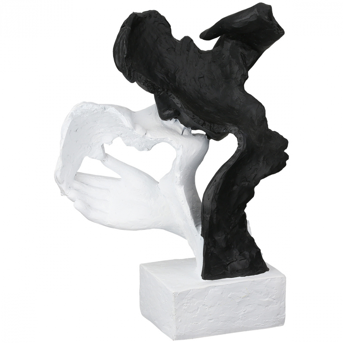 Sculptură, Pereche, Rășină sintetică, negru, alb, PU 2, L. 12 cm, L. 17 cm, H 27 cm [3]