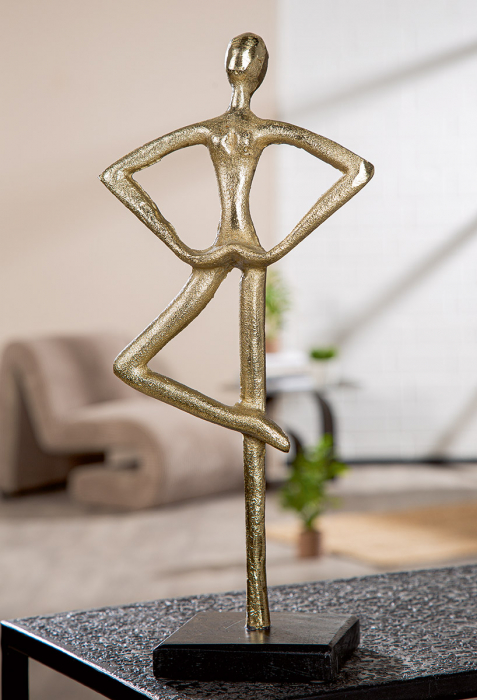 Sculptură, Persoană, Aluminiu, auriu, PU 2, L. 11 cm, L. 17 cm, H 38 cm [5]