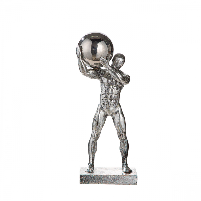 Sculptură, Persoană, Rășină sintetică, argintie, PU 2, L. 7 cm, L. 12 cm, H 31 cm [2]