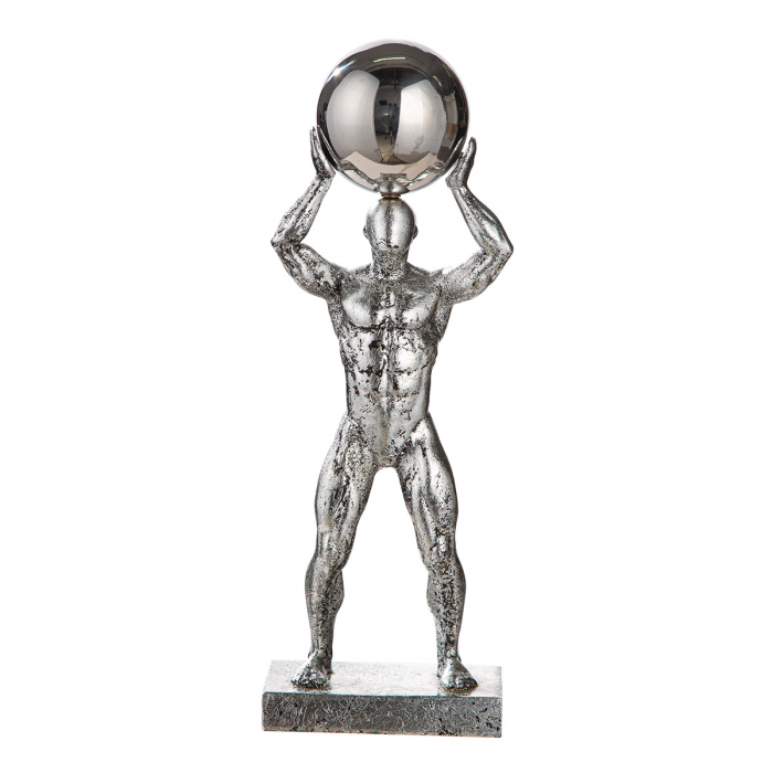 Sculptură, Persoană, Rășină sintetică, argintie, PU 2, L. 7 cm, L. 12 cm, H 34 cm [2]