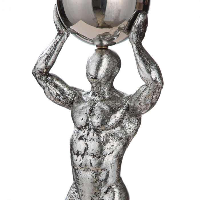 Sculptură, Persoană, Rășină sintetică, argintie, PU 2, L. 7 cm, L. 12 cm, H 34 cm [4]