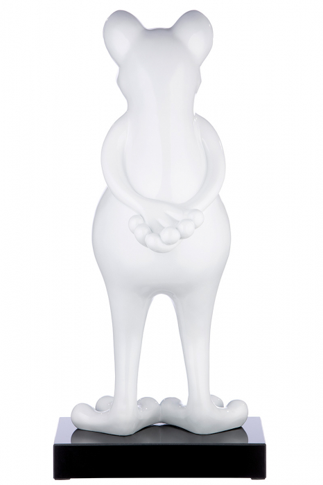 Sculptură, rasina Frog, alb-metalic [4]