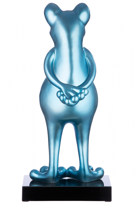 Sculptură, rasina Frog, petrol metalic [4]