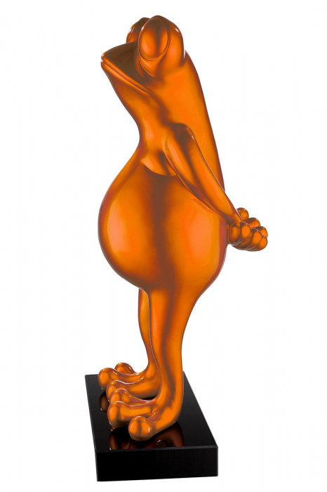 Sculptură, rasina Frog orange, metalic [3]
