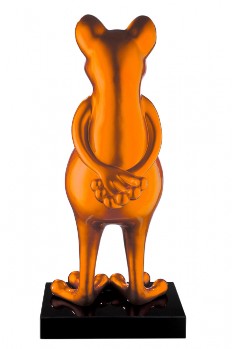 Sculptură, rasina Frog orange, metalic [2]