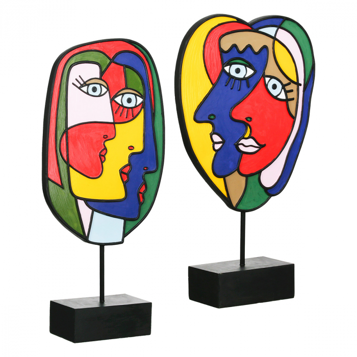 Sculptură, Rothko, Motivul feței, Polirășină, multicolor, PU 2, 2 buc. asortate, L. 7 cm, L. 20 cm, H. 35 cm [1]