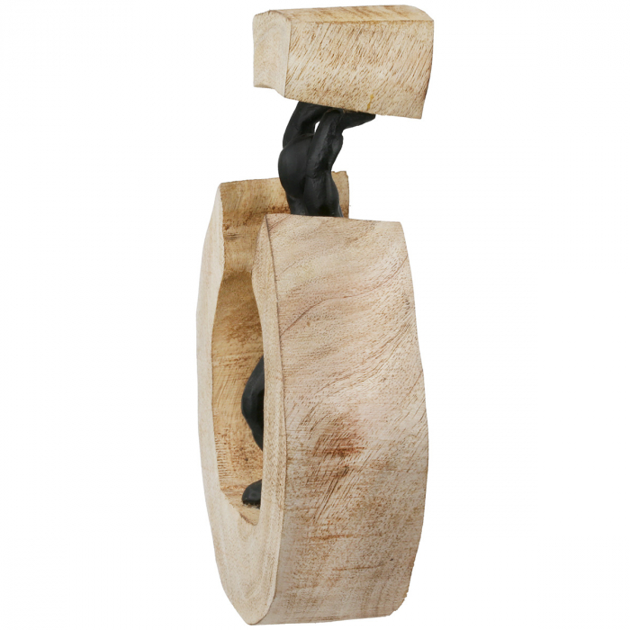 Sculptură, rotundă, lemn de mango, culori naturale, PU 2, L. 5 cm, l. 17 cm, H 23 cm [2]