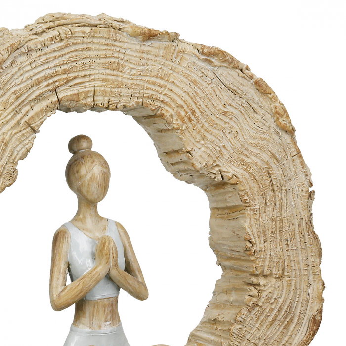 Sculptură, rotundă, Padmasana, Motiv Yoga, Polirășină, ecru, PU 2, L. 4 cm, L. 19,5 cm, H. 18 cm [3]